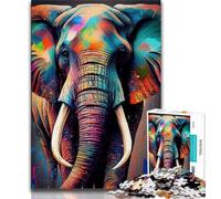 1000 Pieces Jigsaw Puzzle for Adults& Teens Elephant Pop Art Animal Puzzles for Adults,for Challenging Toy Game And Family Play (size 38x26cm)