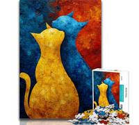 1000 Pieces Jigsaw Puzzle for Adults& Teens Fantasy Art Cat,Stress Reliever Staycation Kill Time Wishlist with Santa Claus 50x75cm