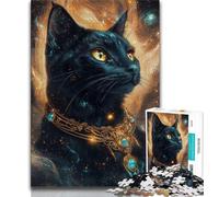 1000 Pieces Jigsaw Puzzle for Adults& Teens Fantasy Black Cat Teenager Jigsaw,Suitable for Desktop Decoration for And Age 14 (size 75x50cm)