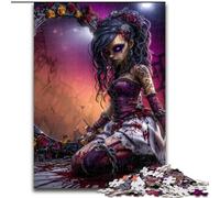 1000 Pieces Jigsaw Puzzle for Adults& Teens Fantasy Dark Girl, Elephant Toy Intellectual Game Birthday Present, Gifts, Wall Art for Ages 14+ (Size 26x38cm)