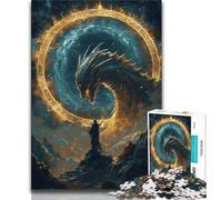 1000 Pieces Jigsaw Puzzle for Adults& Teens Fantasy Dragon Wizard,Decompressing Intellectual Educational Toy Birthday Present,Gifts 38x26cm