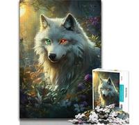 1000 Pieces Jigsaw Puzzle for Adults& Teens Fantasy Jungle White Wolf 1000 Pieces for Adults,Fun Activity for Home, Rainy Days Toys, Birthday Gifts 75x50cm