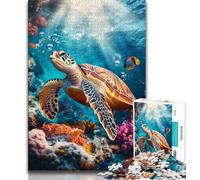 1000 Pieces Jigsaw Puzzle for Adults& Teens Fantasy Turtle,Stress Reliever Staycation Kill Time Parent-child Interaction (38x26cm)