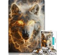 1000 Pieces Jigsaw Puzzle for Adults& Teens Fantasy Wolf Portrait 1000 Piece Jigsaw,Fun Activity for Home, Rainy Days Toys, Birthday Gifts 38x26cm