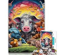 1000 Pieces Jigsaw Puzzle for Adults& Teens Farm Animal Adult Puzzles,Family Game Stress Reliever Difficult Challenge Suitable for Couples 38x26cm