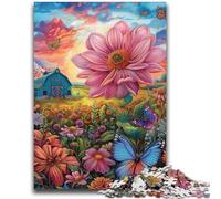 1000 Pieces Jigsaw Puzzle For Adults Teens Farm Flower Sea for And from 14 Years And over Hands-on Game Christmas Game Gifts 26x38cm