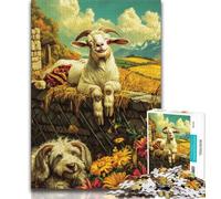 1000 Pieces Jigsaw Puzzle For Adults Teens Farm Sheep,Educational Family Game Wall Decoration Unique Birthday And Xmas Gifts 38x26cm