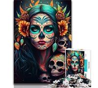 1000 Pieces Jigsaw Puzzle for Adults& Teens Fiesta De Los Muertos Teenager Puzzles,Family Entertainment Toys with Matching Poster And Trivia Sheet (size 38x26cm)