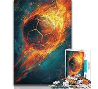 1000 Pieces Jigsaw Puzzle for Adults& Teens Flame Football Teenager Puzzles,Educational Games Home Decoration Suitable for Desktop Decoration (size 38x26cm)