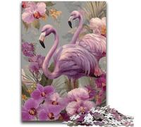 1000 Pieces Jigsaw Puzzle For Adults Teens Flamingo Flowers Challenging To Complete But Fun And Humorous Educational Game for Birthday 50x75cm