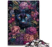 1000 Pieces Jigsaw Puzzle For Adults Teens Floral Black Panther Puzzles for Adults,Relax Games Is Ideal As A Gift for The Whole Family (50x75cm)