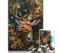 1000 Pieces Jigsaw Puzzle For Adults Teens Floral Deer 1000 Piece Puzzle,Educational Games Home Decoration Suitable for Desktop Decoration 50x75cm