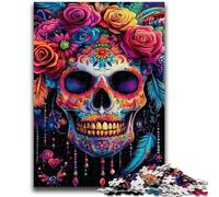 1000 Pieces Jigsaw Puzzle For Adults Teens Floral Skull Puzzles for Adults,Stress Reliever Staycation Kill Time Wishlist with Santa Claus (50x75cm)