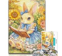 1000 Pieces Jigsaw Puzzle for Adults& Teens Flower Bunny,Challenging To Complete But Fun And Humorous Birthday Present,Gifts,Wall Art 50x75cm