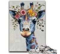 1000 Pieces Jigsaw Puzzle for Adults& Teens Flower Giraffe Adult Jigsaw,Educational Toys & Games for Adults And Teenagers (38x26cm)