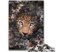 1000 Pieces Jigsaw Puzzle For Adults Teens Flowered Leopard Help The Brain Exercise Addictive Toys to Cultivate Patience Artists Collection, Fine Art 26x38cm
