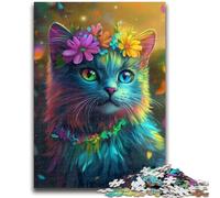 1000 Pieces Jigsaw Puzzle For Adults Teens Flowers And Cats Help The Brain Exercise Addictive Toys to Cultivate Patience Artists Collection, Fine Art 50x75cm