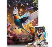 1000 Pieces Jigsaw Puzzle For Adults Teens Flowers Birds,Learning Educational Toys Family Games Unique Birthday And Gifts (75x50cm)
