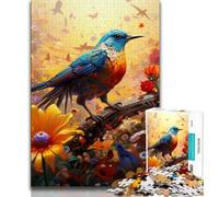 1000 Pieces Jigsaw Puzzle for Adults& Teens Flowers Birds,Stress Reliever Staycation Kill Time Parent-child Interaction (38x26cm)