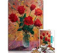 1000 Pieces Jigsaw Puzzle for Adults& Teens Flowers in A Vase Teenager Puzzles,Educational Games Home Decoration Suitable for Desktop Decoration (size 38x26cm)