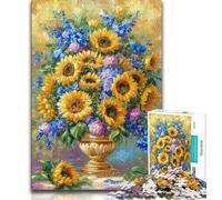 1000 Pieces Jigsaw Puzzle For Adults Teens Flowers Sunflower Art,Educational Games Home Decoration Unique Home Decor And Gifts 38x26cm