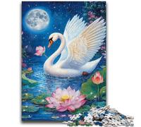 1000 Pieces Jigsaw Puzzle For Adults Teens Flowers Swan Stress Reliever Difficult Challenge Is Ideal As Gifts for The Whole Family 26x38cm