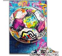 1000 Pieces Jigsaw Puzzle for Adults& Teens Football Graffiti, Decompressing Intellectual Educational Toy Is Ideal As Gifts for The Whole Family (Size 50x75cm)