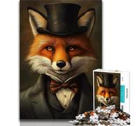 1000 Pieces Jigsaw Puzzle for Adults& Teens Fox in Suit Teenager Jigsaw,Classic Educational Games Beautiful Decoration (size 75x50cm)