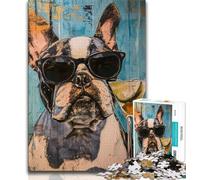 1000 Pieces Jigsaw Puzzle For Adults Teens French Bulldog Drinking Adult Jigsaw,Challenging Game Toys Wall Decoration Unique Birthday And Xmas Gifts 26x38cm