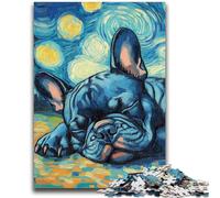 1000 Pieces Jigsaw Puzzle For Adults Teens French Bulldog Night Sky for Age 14+ Intellectual Game Christmas Birthday Gifts 50x75cm