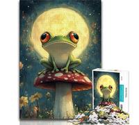 1000 Pieces Jigsaw Puzzle for Adults& Teens Frog Under The Moon,learning Educational Is Ideal As A Gift for The Whole Family 38x26cm