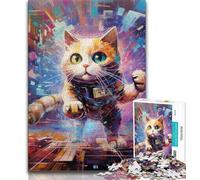 1000 Pieces Jigsaw Puzzle For Adults Teens Futuristic Cat 1000 Piece Puzzle,Game Toys Every Piece Is Unique - Challenging Family Fun Game (size 75x50cm)