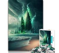 1000 Pieces Jigsaw Puzzle for Adults& Teens Futuristic City Building Teenager Puzzles,Family Entertainment Toys with Matching Poster And Trivia Sheet (size 75x50cm)
