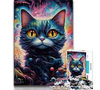 1000 Pieces Jigsaw Puzzle for Adults& Teens Galaxy Cats 1000 Pieces for Adults,Fun Activity for Home, Rainy Days Toys, Birthday Gifts 38x26cm