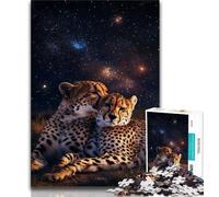 1000 Pieces Jigsaw Puzzle For Adults Teens Galaxy Cheetah,Family Game Stress Reliever Difficult Challenge Enhance Love between Couples 38x26cm