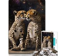 1000 Pieces Jigsaw Puzzle for Adults& Teens Galaxy Cheetah,Help The Brain Exercise Addictive Toys to Cultivate Patience Perfect Decoration 50x75cm