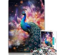 1000 Pieces Jigsaw Puzzle for Adults& Teens Galaxy Peacock,for Educational Game Challenge Toy Birthday Present,Gifts,Wall Art 38X26CM