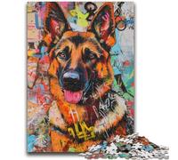 1000 Pieces Jigsaw Puzzle for Adults& Teens German Shepherd 1000 Piece Jigsaw,Toys Educational Games Stress Relieving Unique Birthday And Gifts (75x50cm)