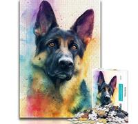 1000 Pieces Jigsaw Puzzle for Adults& Teens German Shepherd Adult Jigsaw,Birthday Present, Gifts, Wall Art for Age 14 Years Up 75x50cm