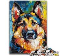 1000 Pieces Jigsaw Puzzle for Adults& Teens German Shepherd Learning Educational Toys Family Games Gifts for Friends And Family 38x26cm