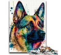 1000 Pieces Jigsaw Puzzle For Adults Teens German Shepherd Learning Educational Toys Fun at Home Activities, Birthday Present,Travel Gifts 38x26cm