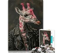 1000 Pieces Jigsaw Puzzle for Adults& Teens Giraffe in Suit Teenager Jigsaw,Educational Family Game Suitable for Desktop Decoration (size 75x50cm)