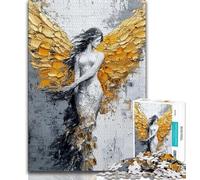 1000 Pieces Jigsaw Puzzle For Adults Teens Golden Angel,Learning Educational Toys Family Games Unique Birthday And Gifts 38x26cm
