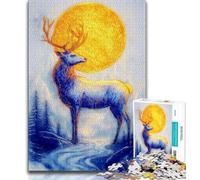 1000 Pieces Jigsaw Puzzle For Adults Teens Golden Animal Deer,Help The Brain Exercise Addictive Toys to Cultivate Patience Wall Decoration (75x50cm)