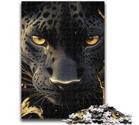1000 Pieces Jigsaw Puzzle For Adults Teens Golden Black Panther Puzzles for Adults,Stress Reliever Staycation Kill Time Wishlist with Santa Claus (50x75cm)