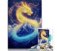 1000 Pieces Jigsaw Puzzle For Adults Teens Golden Chinese Dragon Puzzles,Fun Activity for Home, Rainy Days Toys, Birthday Gifts (size 38x26cm)