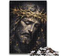 1000 Pieces Jigsaw Puzzle For Adults Teens Golden Jesus 1000 Piece Puzzle,Educational Games Home Decoration Suitable for Desktop Decoration (50x75cm)