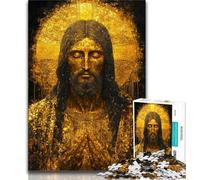 1000 Pieces Jigsaw Puzzle for Adults& Teens Golden Jesus,for Educational Game Challenge Toy Birthday Present,Gifts,Wall Art (75x50cm)
