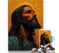1000 Pieces Jigsaw Puzzle for Adults& Teens Golden Jesus Teenager Puzzles,Fun Games Wall Decoration Unique Birthday And Xmas Gifts 38x26cm