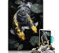 1000 Pieces Jigsaw Puzzle for Adults& Teens Golden Koi,Stress Reliever Staycation Kill Time Wishlist with Santa Claus 50x75cm